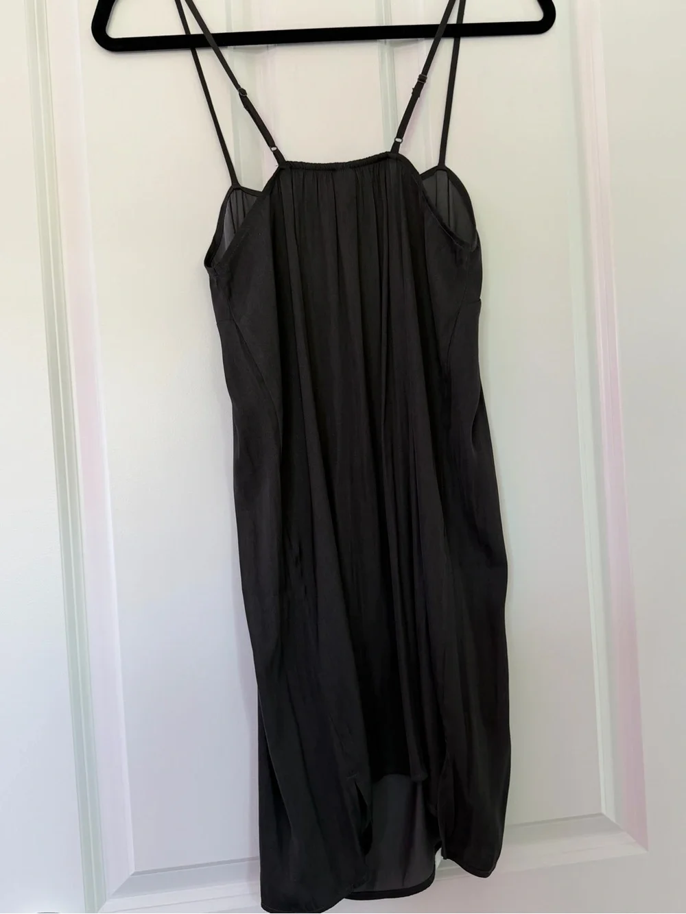 Women's Black Slip Dress - Minimal Spaghetti Strap Style